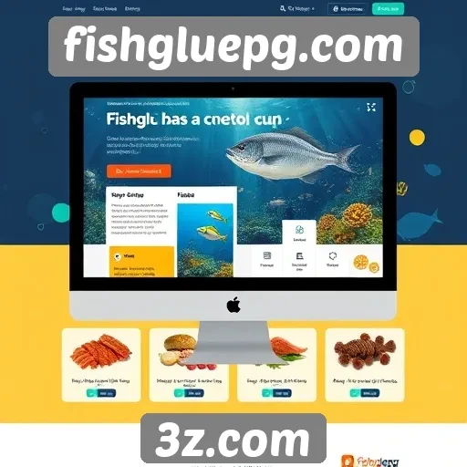 Navegação e design do fishgluepg em foco